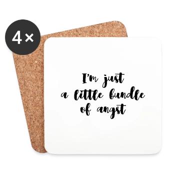Little bundle of angst | Cadeau pour les nerveux - Dessous de verre (lot de 4) - blanc - Devant