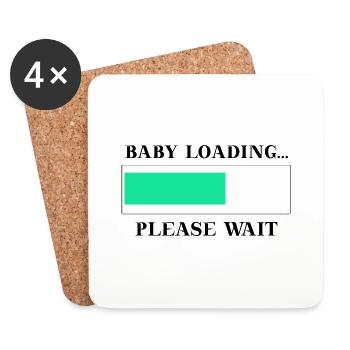 Chargement de bébé enceinte s’il vous plaît attendre idée cadeau - Dessous de verre (lot de 4) - blanc - Devant