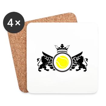 Emblème de tennis - Dessous de verre (lot de 4) - blanc - Devant