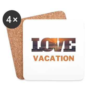 T-Shirt Urlaub Strand Ferien Sommer Sonne Geschenk - Untersetzer (4er-Set) - Weiß - Vorne