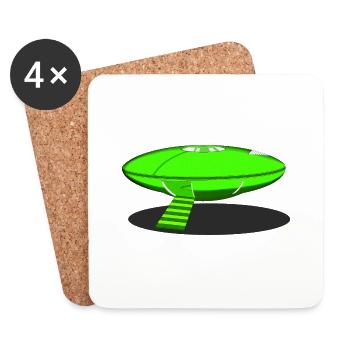 UFO Sports Grün von Area51 Paranormal Zeichnung 2022 - Untersetzer (4er-Set) - Weiß - Vorne