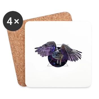 Space owl - Coasters (set of 4) - white - Front