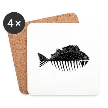 Poisson - Dessous de verre (lot de 4) - blanc - Devant