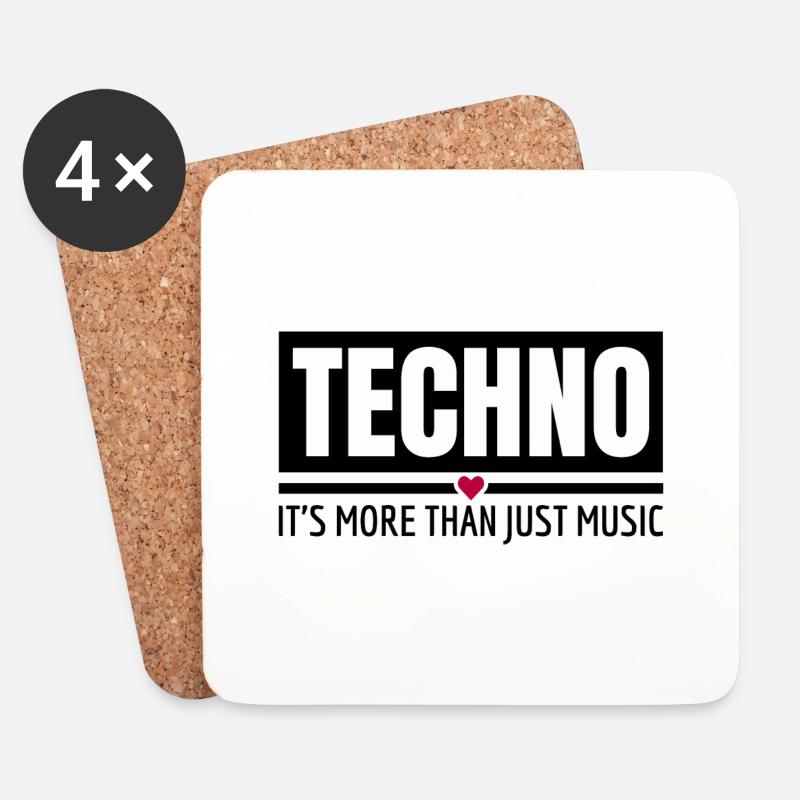 Techno It's More Than Just Music Techno Outfit - Coasters (set of 4) - white