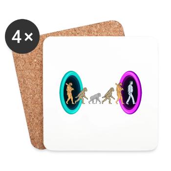 Evolution through portals - Coasters (set of 4) - white - Front