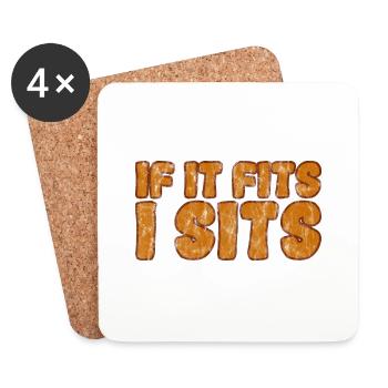If It Fits I Sits 3 - Coasters (set of 4) - white - Front
