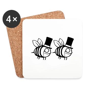 Freunde Team Bienen Herren - Untersetzer (4er-Set) - Weiß - Vorne