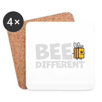 bee citation différente - Dessous de verre (lot de 4) - blanc - Devant