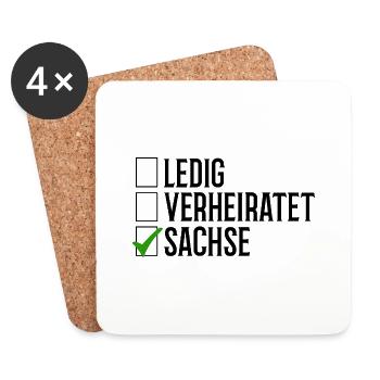 Sachsen Verheiratet Ledig - Untersetzer (4er-Set) - Weiß - Vorne