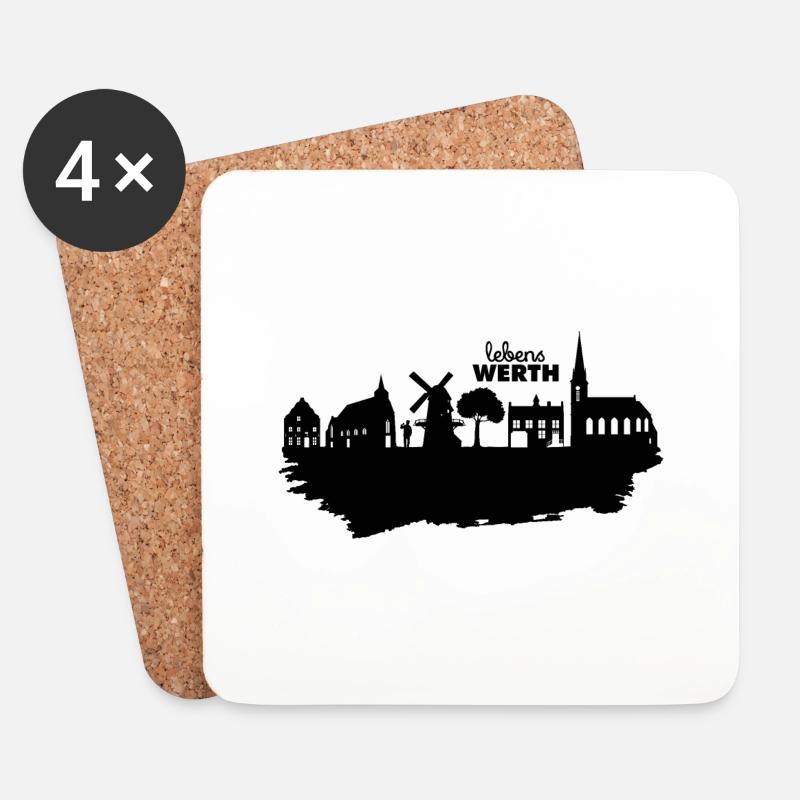 Werth / Isselburg - Skyline - Untersetzer (4er-Set) - Weiß