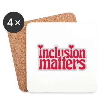 inclusion matters Logo Zitat - Untersetzer (4er-Set) - Weiß - Vorne