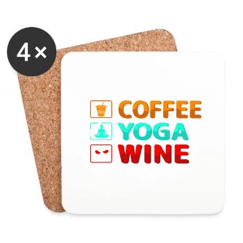 Café Yoga Vin - Dessous de verre (lot de 4) - blanc - Devant