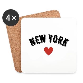 new york - Dessous de verre (lot de 4) - blanc - Devant
