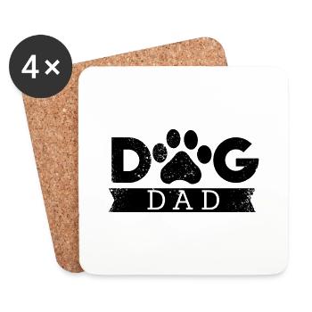 Dog Dad - Fun design of dog lover dad - Coasters (set of 4) - white - Front