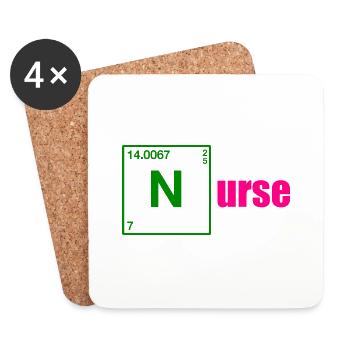 Nurse Gift pink - Coasters (set of 4) - white - Front