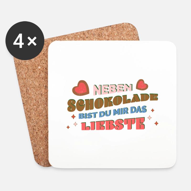 Valentinstag Schokolade romantisch Jahrestag humor - Untersetzer (4er-Set) - Weiß