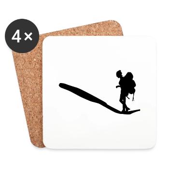 Adventure Travel Hiking Mountain - Coasters (set of 4) - white - Front