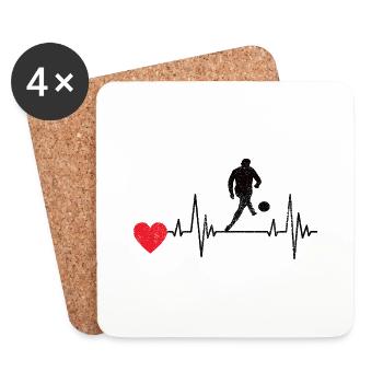 Équipe de football Football Design Joueur de football - Dessous de verre (lot de 4) - blanc - Devant