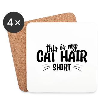 This is my cat hair shirt funny cat quote - Untersetzer (4er-Set) - Weiß - Vorne