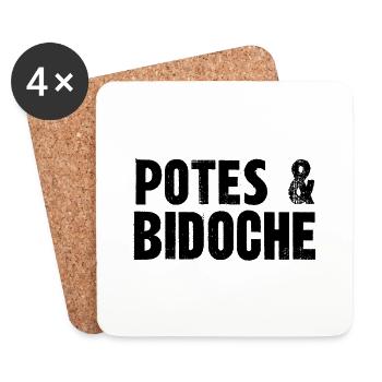potes et bidoche - Dessous de verre (lot de 4) - blanc - Devant
