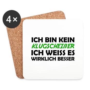 Bin kein klugscheißer - Untersetzer (4er-Set) - Weiß - Vorne