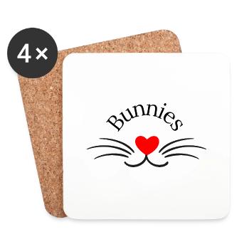 Love Bunnies - Untersetzer (4er-Set) - Weiß - Vorne