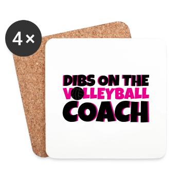 Dibs On The Volleyball Coach 4 - Untersetzer (4er-Set) - Weiß - Vorne