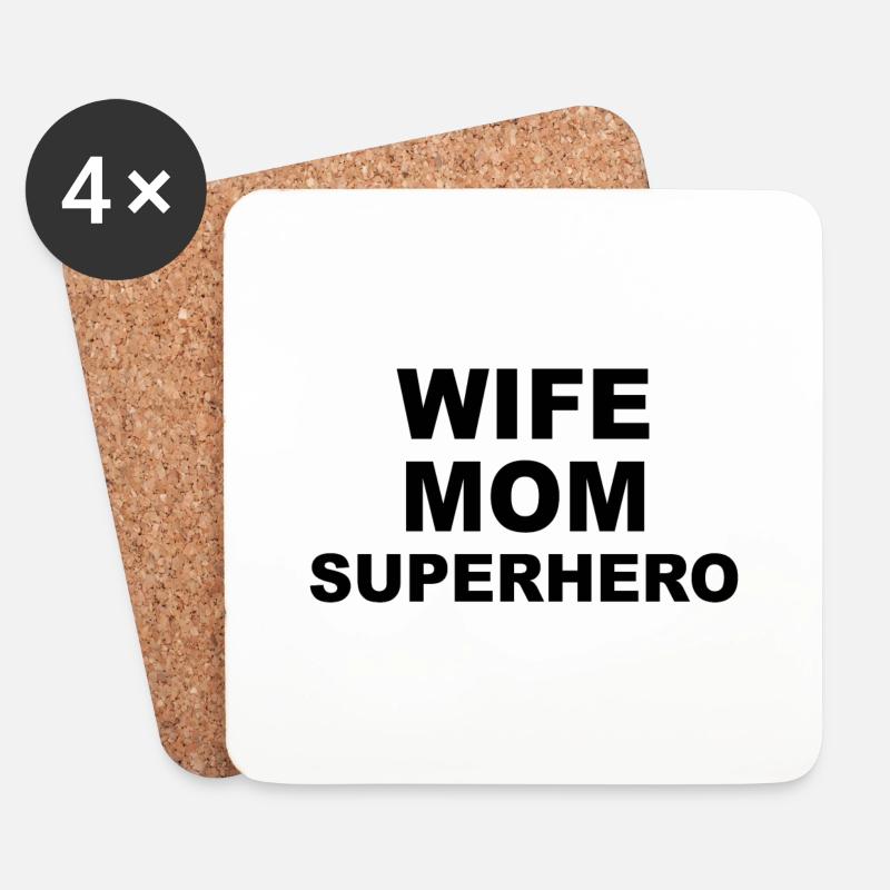 Lustiges Mutter Geschenk Mom Muttertag - Untersetzer (4er-Set) - Weiß