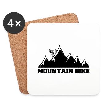 Mountain bike black - Coasters (set of 4) - white - Front