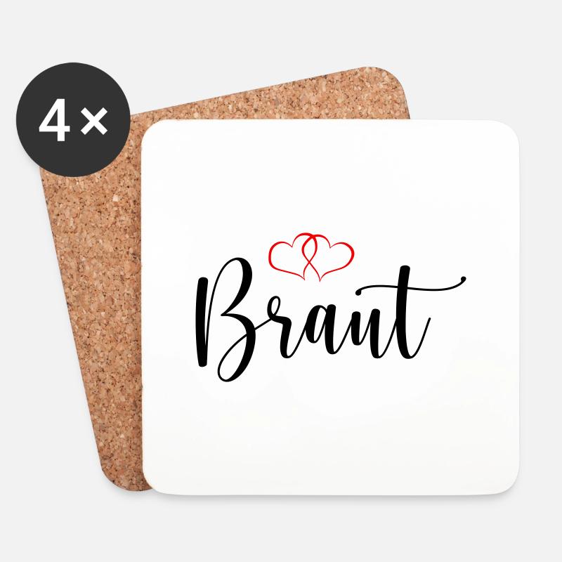 braut - Untersetzer (4er-Set) - Weiß