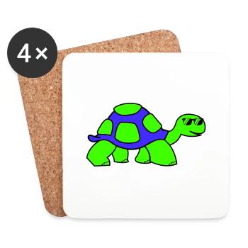 Tortue fraîche - Dessous de verre (lot de 4) - blanc - Devant