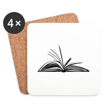 Buch Lesen Bücher Leser Buchliebhaber Geschenk - Untersetzer (4er-Set) - Weiß - Vorne
