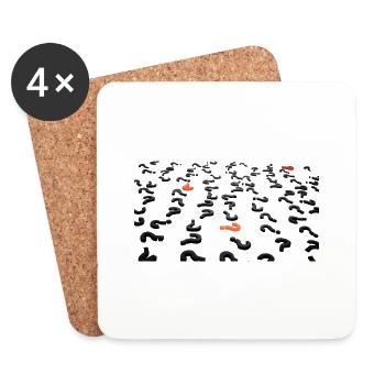 Fragezeichen/Point d’interrogation - Dessous de verre (lot de 4) - blanc - Devant