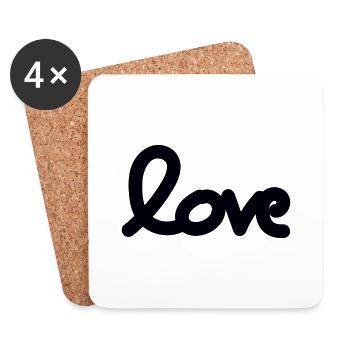 draw love - Dessous de verre (lot de 4) - blanc - Devant