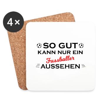 Fußball Soccer - Untersetzer (4er-Set) - Weiß - Vorne