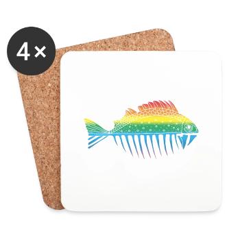 Poisson - Dessous de verre (lot de 4) - blanc - Devant