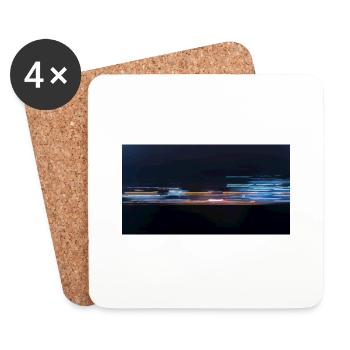 At night on the highway in Berlin - Coasters (set of 4) - white - Front