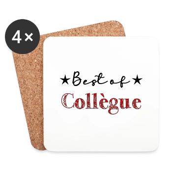 COLLEGUE. TRAVAIL. RETRAITE. MANAGER. CHEF. PATRON - Dessous de verre (lot de 4) - blanc - Devant