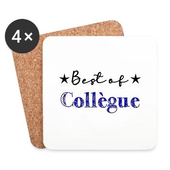 COLLEGUE. TRAVAIL. RETRAITE. MANAGER. CHEF. PATRON - Dessous de verre (lot de 4) - blanc - Devant