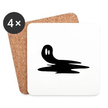 Tâche d'encre - Dessous de verre (lot de 4) - blanc - Devant