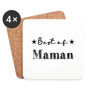BONNE FÊTE MAMAN. MAMAN. FÊTE DES MÈRES. JE T'AIME - Dessous de verre (lot de 4) - blanc - Devant