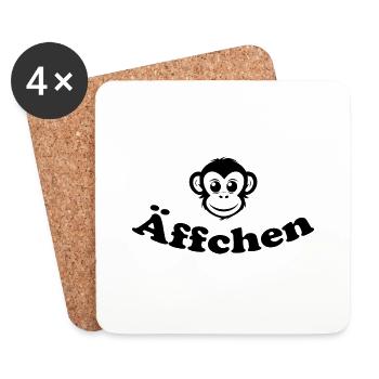 Äffchen - Untersetzer (4er-Set) - Weiß - Vorne