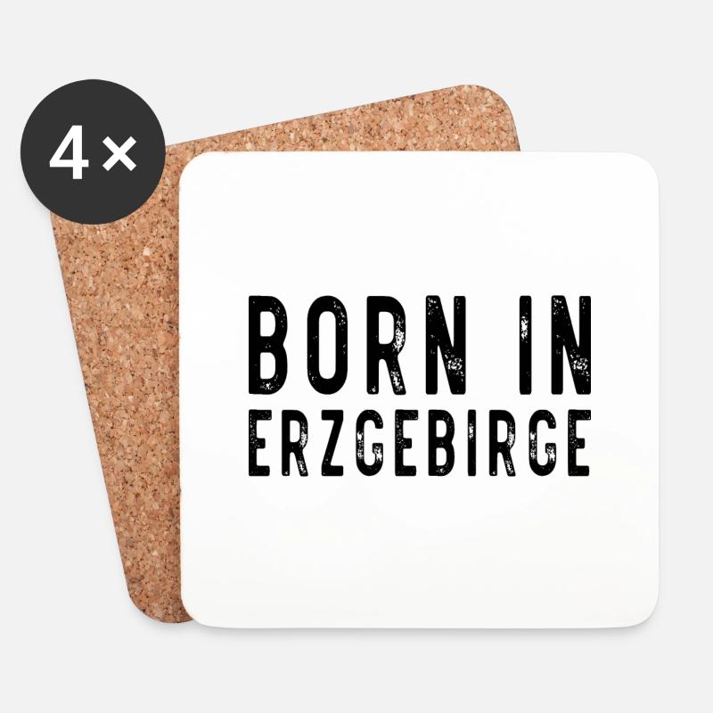 Geboren im Erzgebirge - Untersetzer (4er-Set) - Weiß
