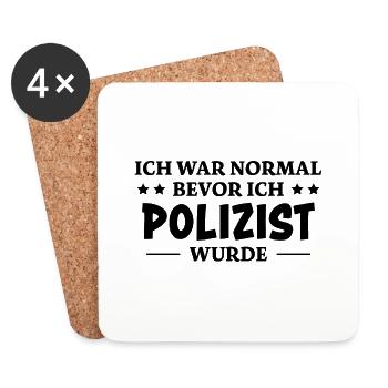 Polizist Spruch Polizei Lustiges Polizist Geschenk - Untersetzer (4er-Set) - Weiß - Vorne