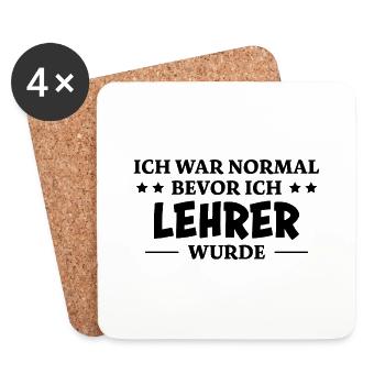 Lehrer Spruch Unterricht Lustiges Lehrer Geschenk - Untersetzer (4er-Set) - Weiß - Vorne