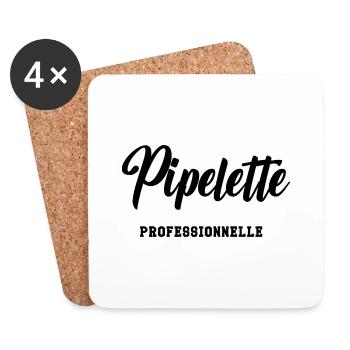 Pipelette professionnelle - Dessous de verre (lot de 4) - blanc - Devant