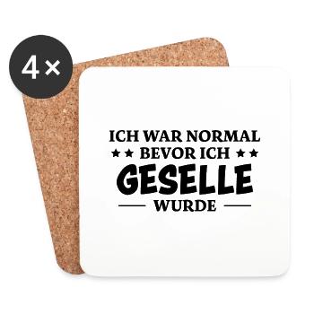 Geselle Spruch Lustiges Gesellenprüfung Geschenk - Untersetzer (4er-Set) - Weiß - Vorne