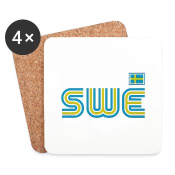 Suède Suède drapeau national norden skandinavia - Dessous de verre (lot de 4) - blanc - Devant