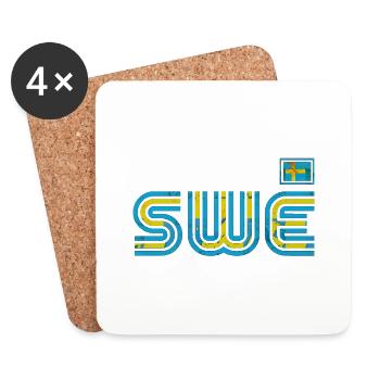 Suède Suède drapeau national norden skandinavia - Dessous de verre (lot de 4) - blanc - Devant