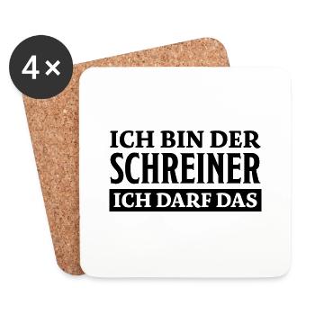 Schreiner Spruch Tischler Witz Schreiner Geschenk - Untersetzer (4er-Set) - Weiß - Vorne